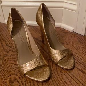 SOLD- BCBG MAXAZRIA Gold Stiletto Heels